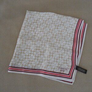 Coach 100% silk scarf,  neutral colors  NWOT